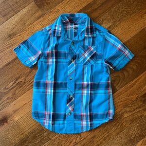 Boys Arizona Jeans Plaid Button Down Shirt Size 5